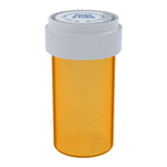 13 dram Amber Reversible pop top container
