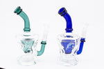 7" Feg Double Perc Glass Recycler Water Pipe