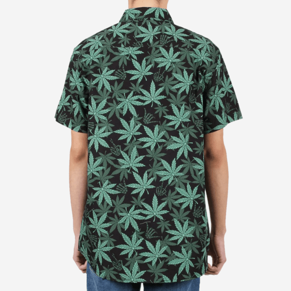 [6 Units] Black Marijuana Leaf Woven Short-Sleeve Pack - Image 4