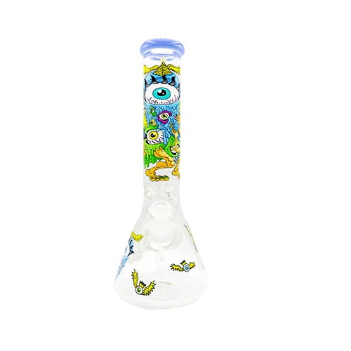 Dunkee Art 14″ beaker-style glass bong – Pipe King LLC Los Angeles Wholesale Smoke Accessories