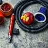 Double-bowl hookah loaded with tobacco – Available at Pipe King LLC LA Wholesale Smoke Shop