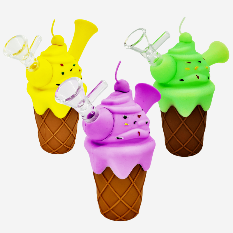 6" SUNDAE ICE CREAM SILICONE BONG