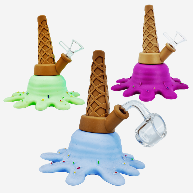 MELTED ICE CREAM CONE SILICONE WATERPIPE