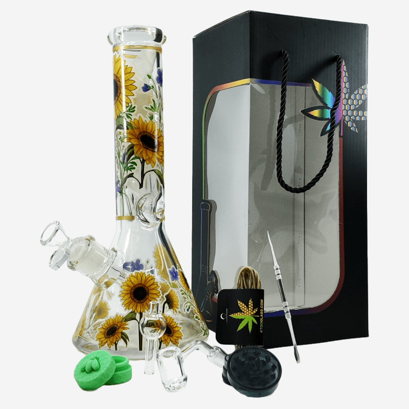 12.5" SUNFLOWER ART BEAKER