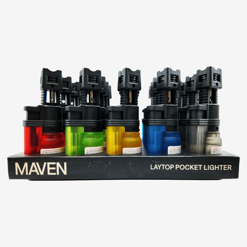 Pack of 20 Maven Laytop torch lighters – Pipe King LLC LA Wholesale Smoke Shop and Accessories