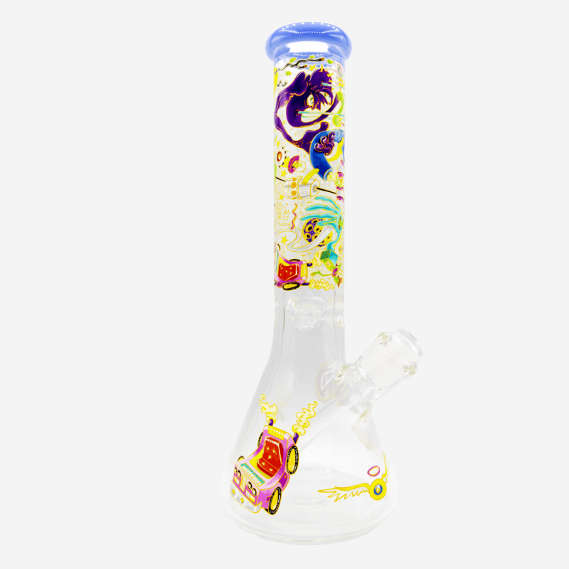 Unique 14 inch Dunkee Three Days Biker patterned hand pipe – Available at Pipe King LLC LA Wholesale Smoke Shop