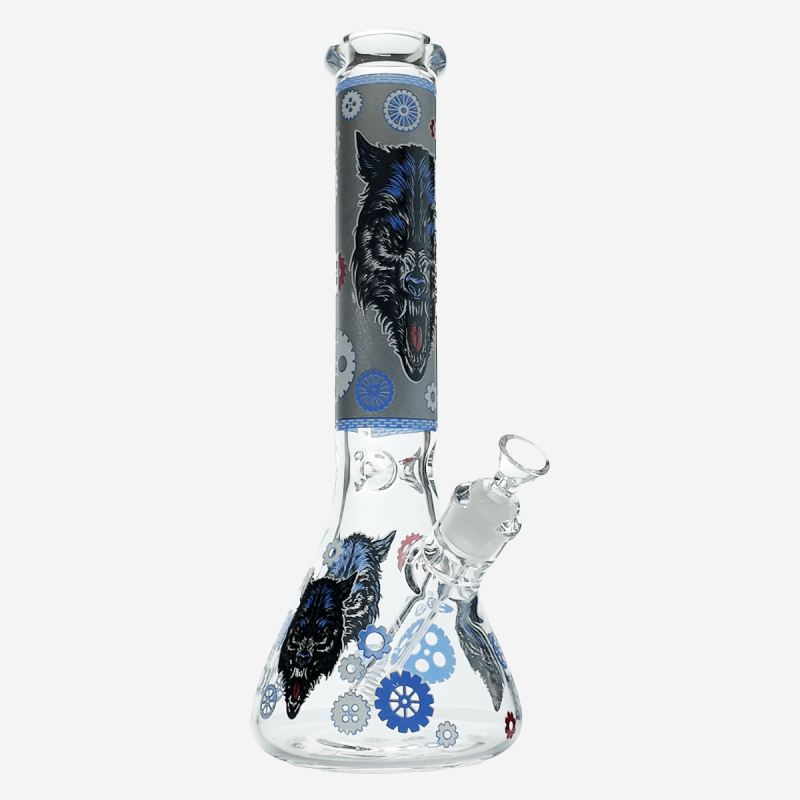 Stylish 14 inch werewolf patterned hand pipe – Available at Pipe King LLC LA Wholesale Smoke Shop