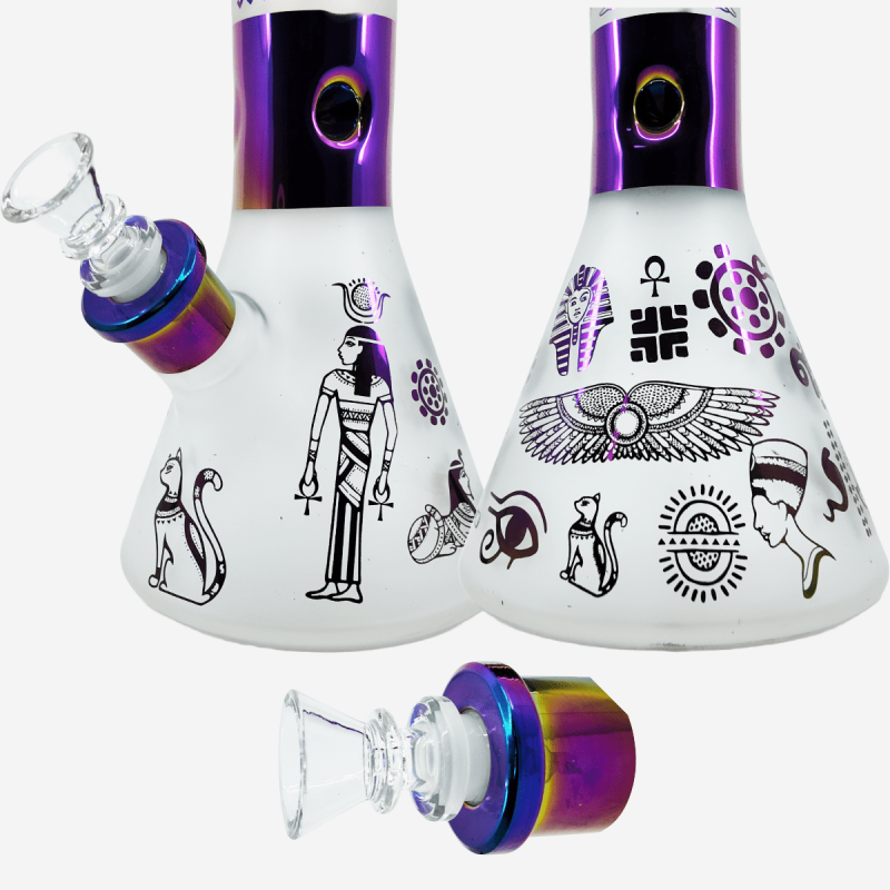 14 inch ancient Egyptian symbolism beaker – Pipe King LLC LA Wholesale Smoke Shop and Accessories