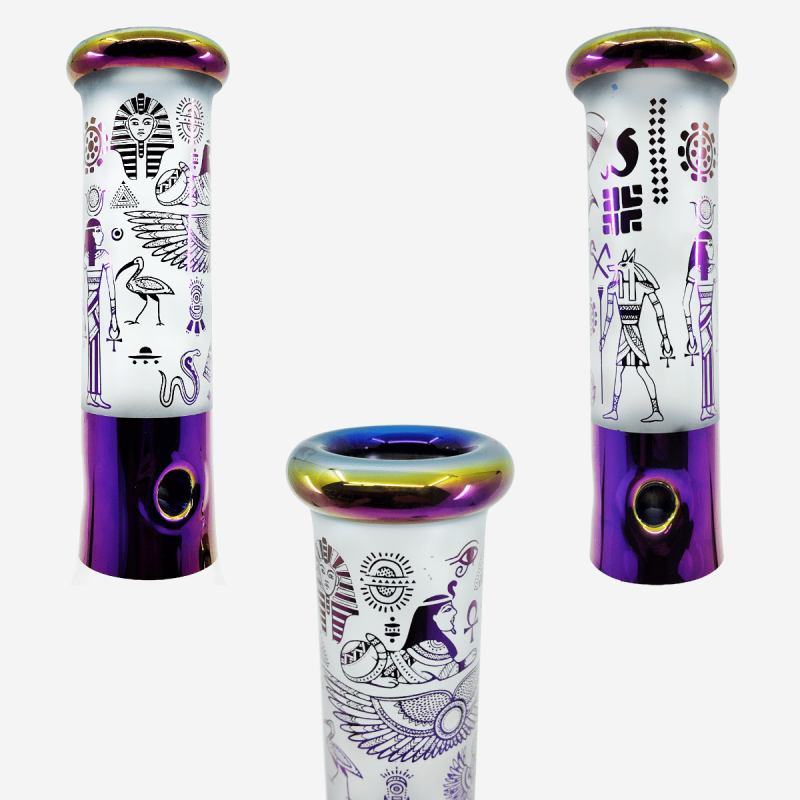Tall 14" beaker with ancient Egyptian design – Pipe King LLC Los Angeles Wholesale Accessories