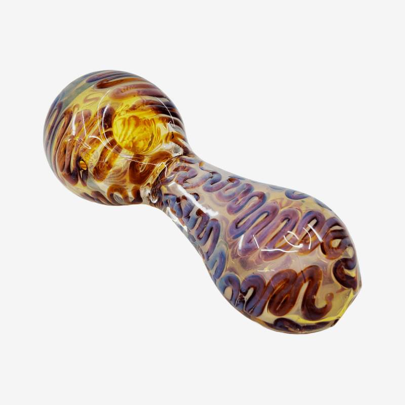 Durable 550 gram glossy wave heavy handpipe – Pipe King LLC Los Angeles Wholesale Accessories