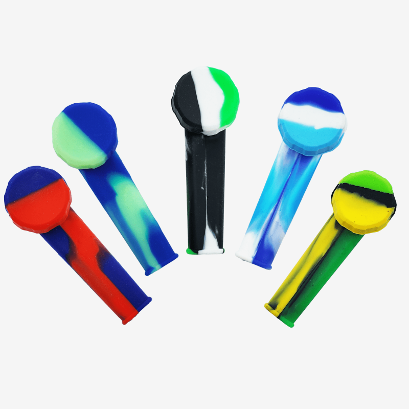 Premium 4 inch multi-color silicone hand pipe with metal screen for smooth smoking – Pipe King LLC LA Wholesale Smoke Shop and Accessories