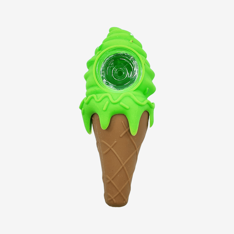 Durable silicone pipe shaped like an ice cream cone – Pipe King LLC Los Angeles Wholesale Accessories