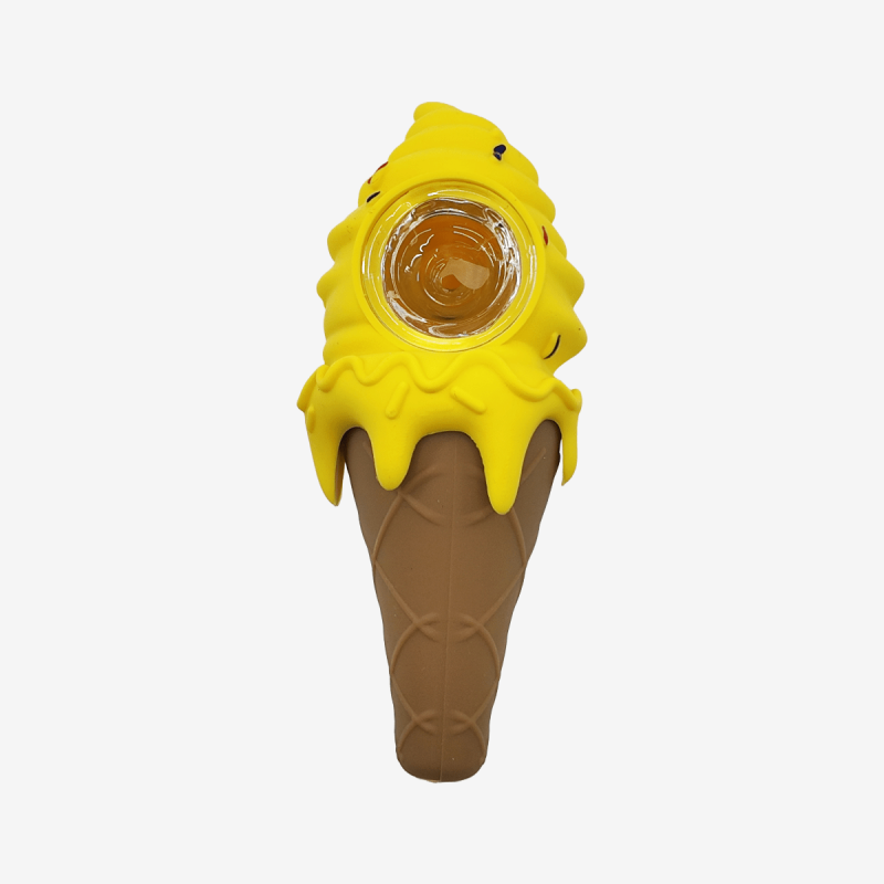 Unique ice cream cone design silicone pipe for smoking – Available at Pipe King LLC LA Wholesale Smoke Shop