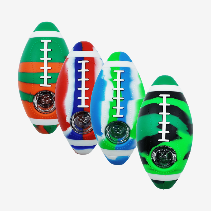 Premium 4 inch silicone football smoking pipe for sports fans – Pipe King LLC LA Wholesale Smoke Shop and Accessories