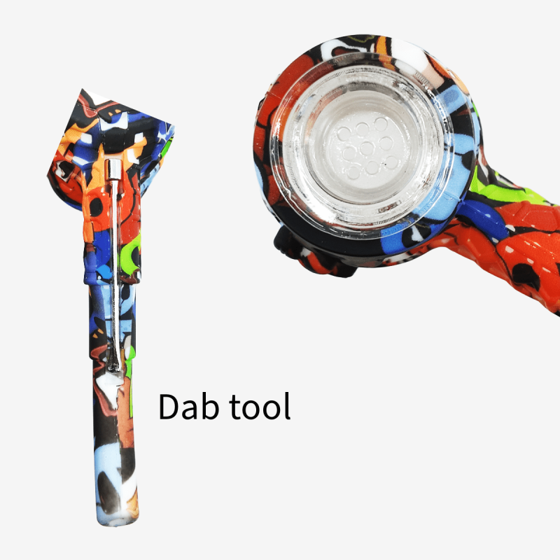 Premium 4.5 inch printed silicone hand pipe with vibrant design – Pipe King LLC LA Wholesale Smoke Shop and Accessories