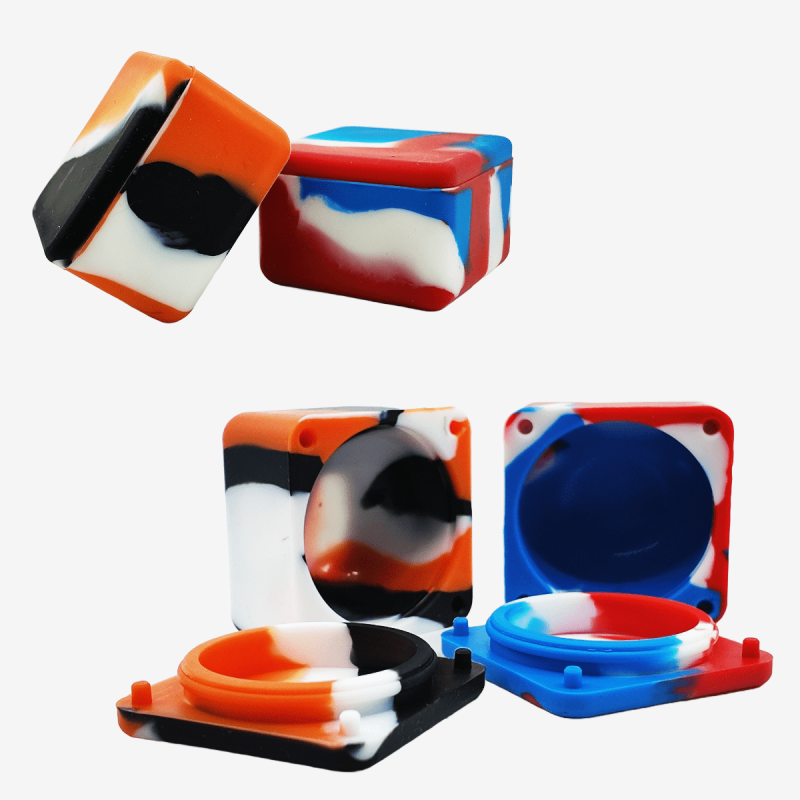 Large 37ml silicone cube containers in assorted colors – 20pc box – Pipe King LLC Los Angeles Wholesale Accessories