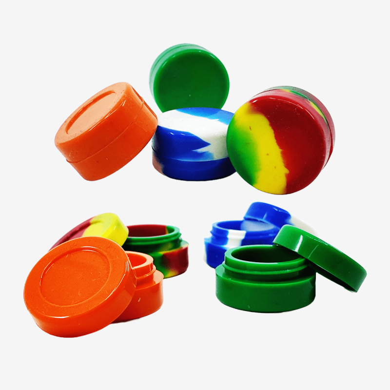 9ml multicolor silicone jar – 50 pieces per box – Pipe King LLC LA Wholesale Smoke Shop and Accessories