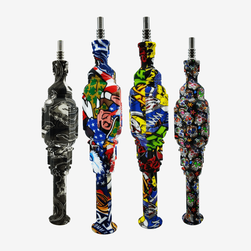 High-quality 10mm printed cylindrical nectar collector for concentrates – Pipe King LLC LA Wholesale Smoke Shop and Accessories