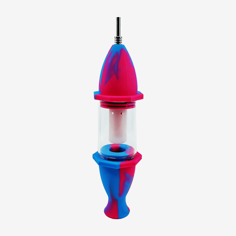 8 inch rocket glass and silicone nectar collector – Pipe King LLC LA Wholesale Smoke Shop and Accessories