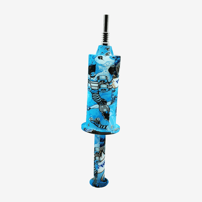 Durable 10mm silicone nectar collector with printed design – Pipe King LLC Los Angeles Wholesale Accessories