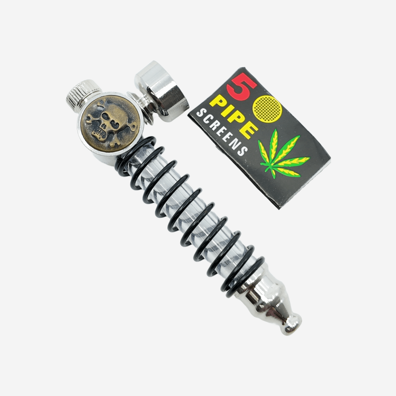 Stylish spring flash skull head pipe with battery replaceable light – Pipe King LLC LA Wholesale Smoke Shop and Accessories