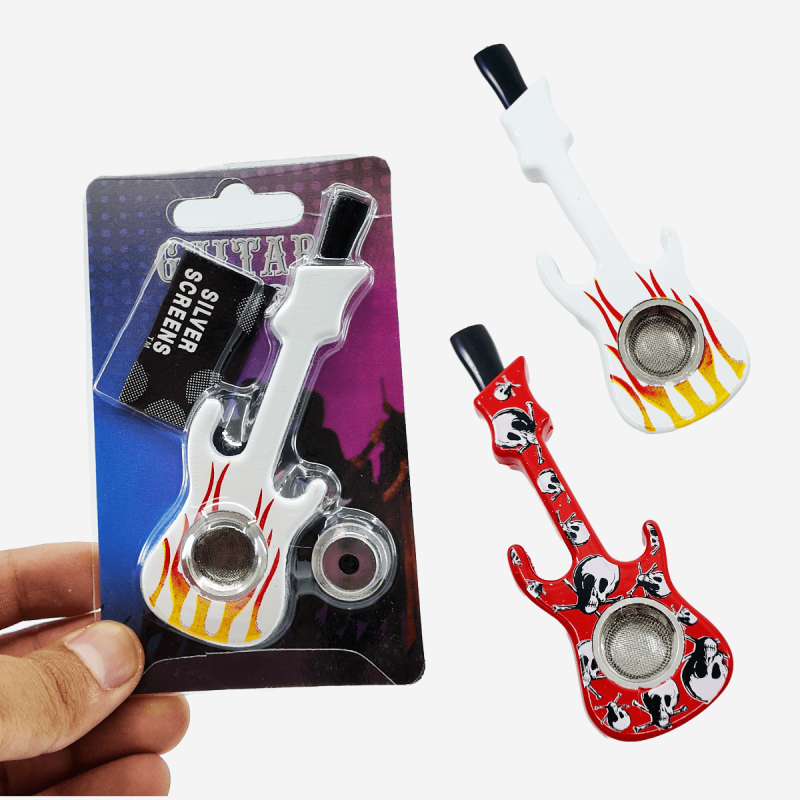 Stylish guitar shape metal portable pipe for smokers – Pipe King LLC LA Wholesale Smoke Shop and Accessories