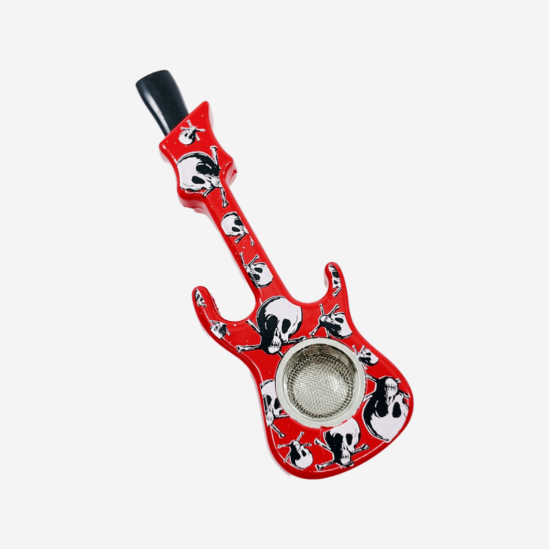 Unique guitar design metal portable pipe – Available at Pipe King LLC LA Wholesale Smoke Shop