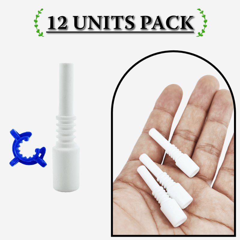 Bulk pack of 10mm ceramic nails with metal clips – Available at Pipe King LLC LA Wholesale Smoke Shop