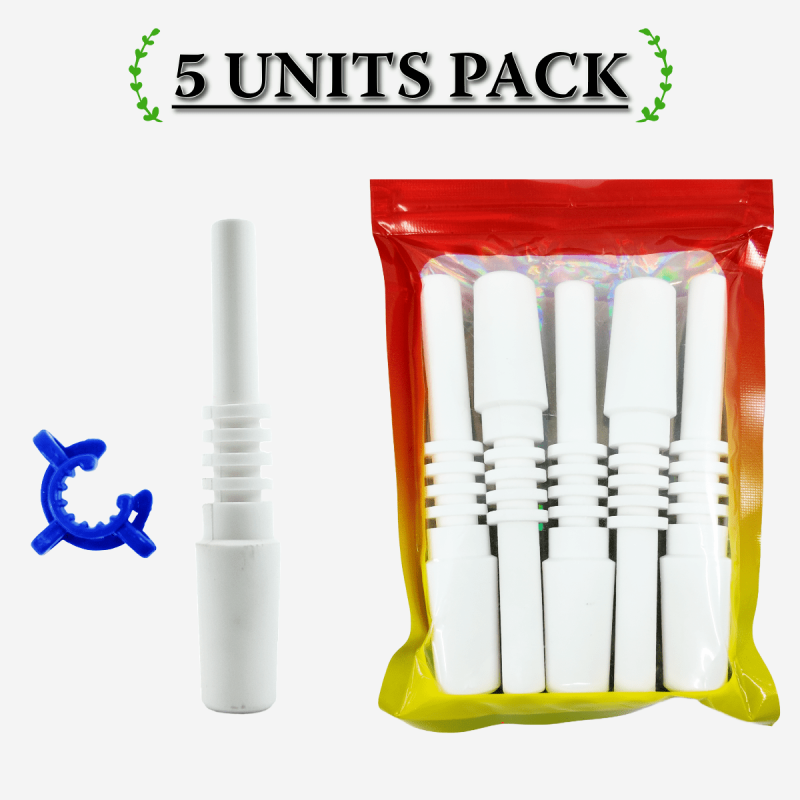 Ceramic dab nail 14mm pack with clips, 5 pieces – Pipe King LLC LA Wholesale Smoke Shop and Accessories