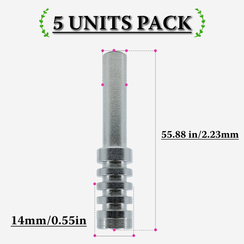 Pack of 5 14mm screw titanium nails for dabbing – Pipe King LLC LA Wholesale Smoke Shop and Accessories