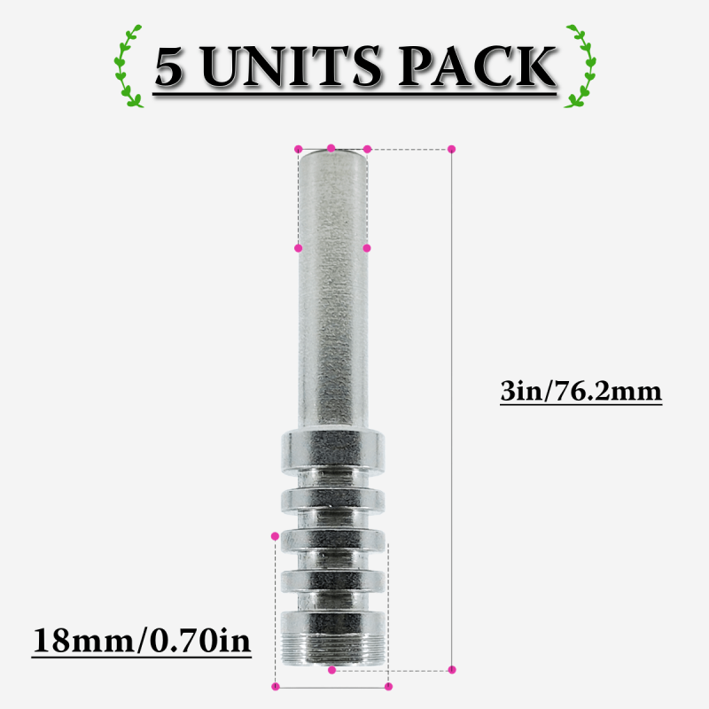 Pack of 5 18mm screw titanium nails for dabbing – Pipe King LLC LA Wholesale Smoke Shop and Accessories