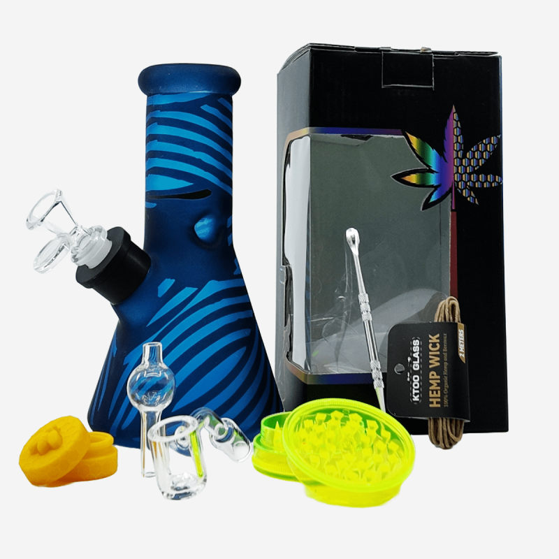 8" BLUE STRIPES BEAKER