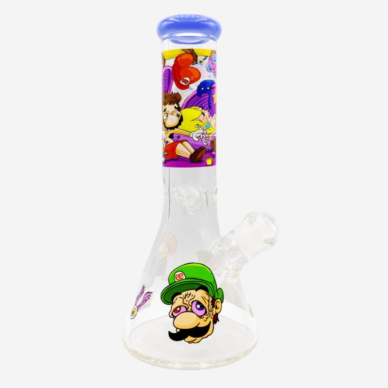 Unique 12 inch Dunkee 2 Players Biker patterned hand pipe – Available at Pipe King LLC LA Wholesale Smoke Shop