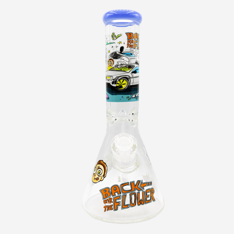 Unique 12 inch Dunkee Back For The Flower Biker patterned hand pipe – Available at Pipe King LLC LA Wholesale Smoke Shop