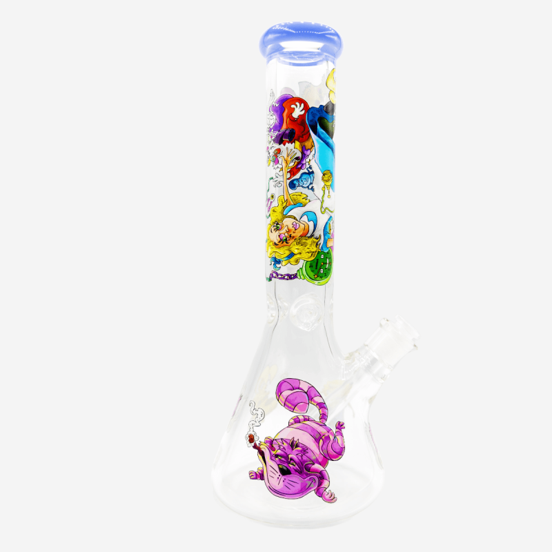 Unique 14 inch Dunkee Down The Hole Biker patterned hand pipe – Available at Pipe King LLC LA Wholesale Smoke Shop