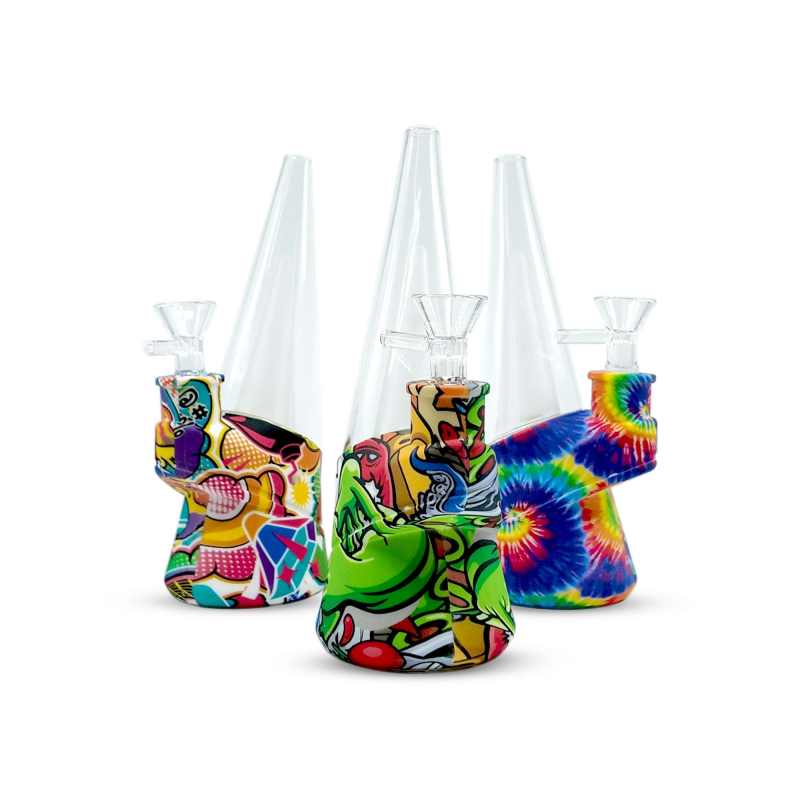 8" Pyramid Silicone Glass Rig
