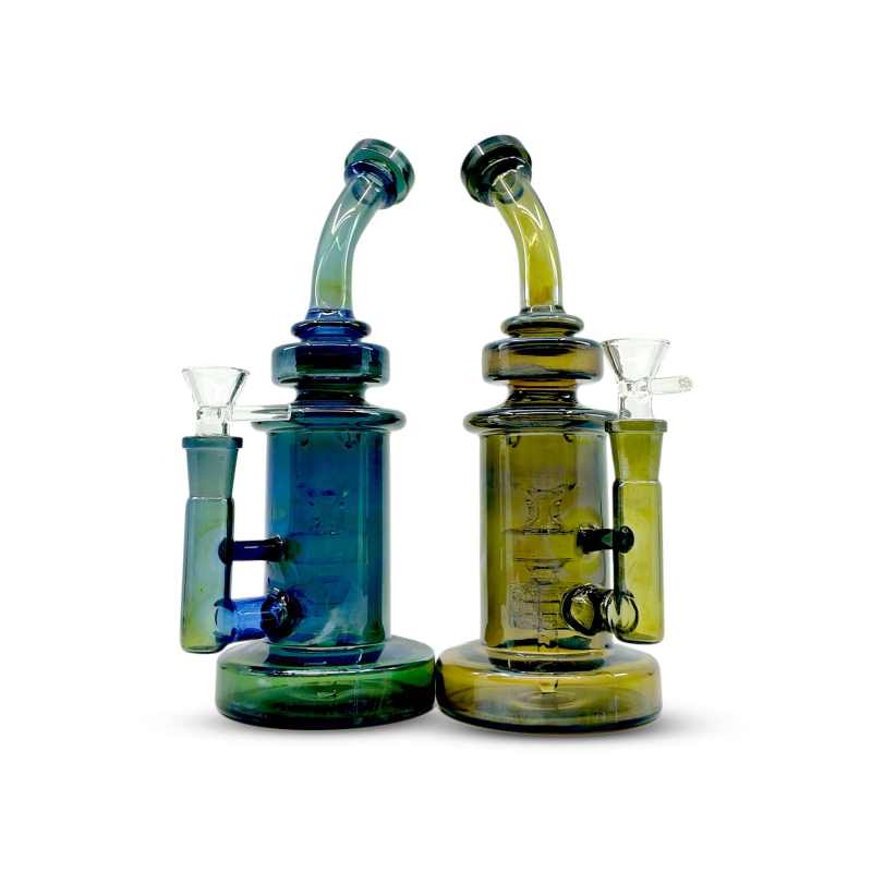 10" Stacked-Perc Bent-Neck Dab Rig