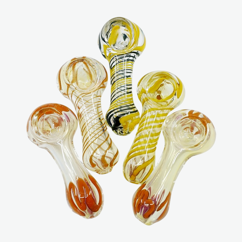 2.5″ Feather Flame Stripe Mini Handpipe