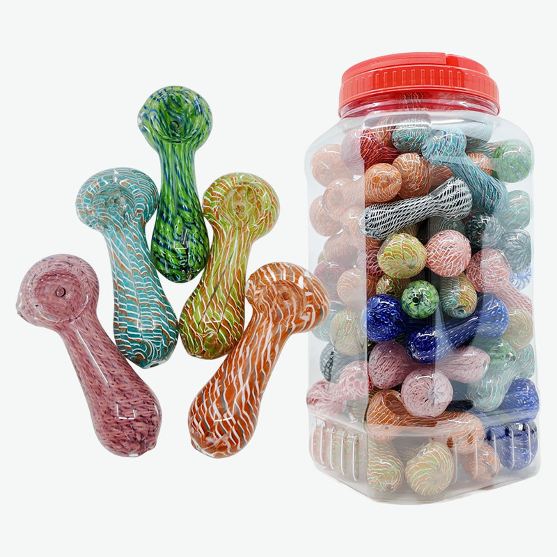 3" Thick Ribbon-Weave Color Mini Handpipe