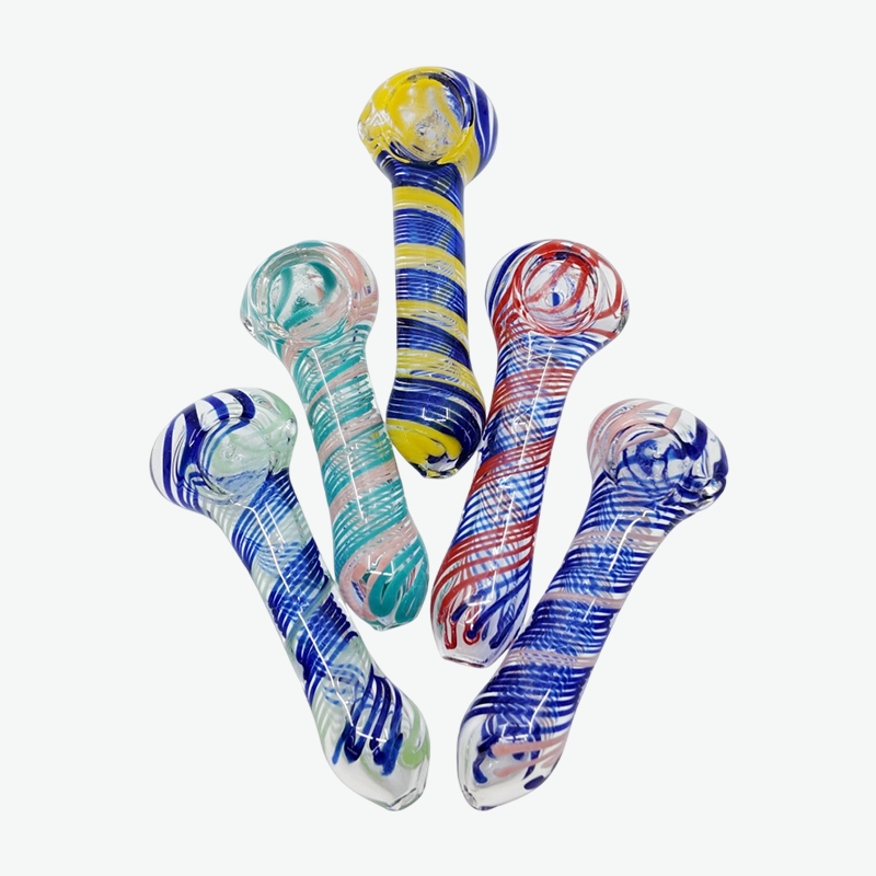 4Mixed-Color Swirl Stripe Spoon Handpipe2
