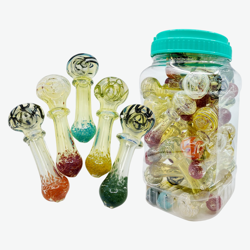 4" Fumed Color-Fade Dot-Base Glass Handpipe