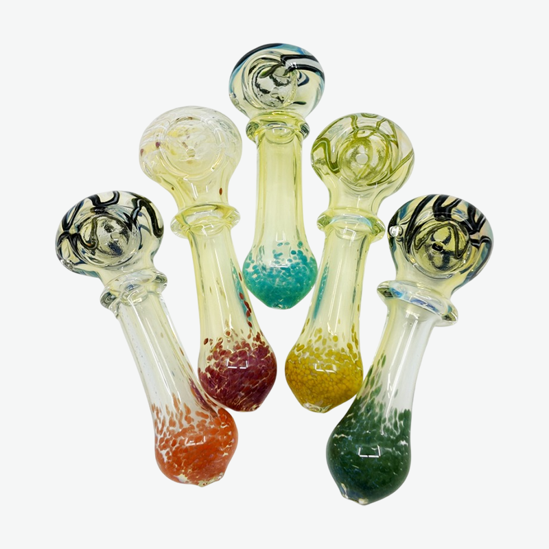 4″ Fumed Color-Fade Dot-Base Glass Handpipe2